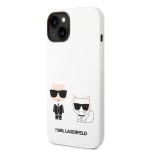 Karl Lagerfeld and Choupette Liquid Silicone Zadní Kryt pro iPhone 14 Max White