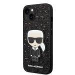 Karl Lagerfeld Glitter Flakes Ikonik Zadní Kryt pro iPhone 14 Max Black