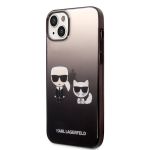 Karl Lagerfeld Gradient Karl and Choupette Zadní Kryt pro iPhone 14 Max Black