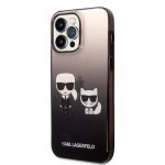 Karl Lagerfeld Gradient Karl and Choupette Zadní Kryt pro iPhone 14 Pro Max Black