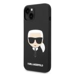 Karl Lagerfeld MagSafe Kompatibilní Kryt Liquid Silicone Karl Head pro iPhone 14 Max Black