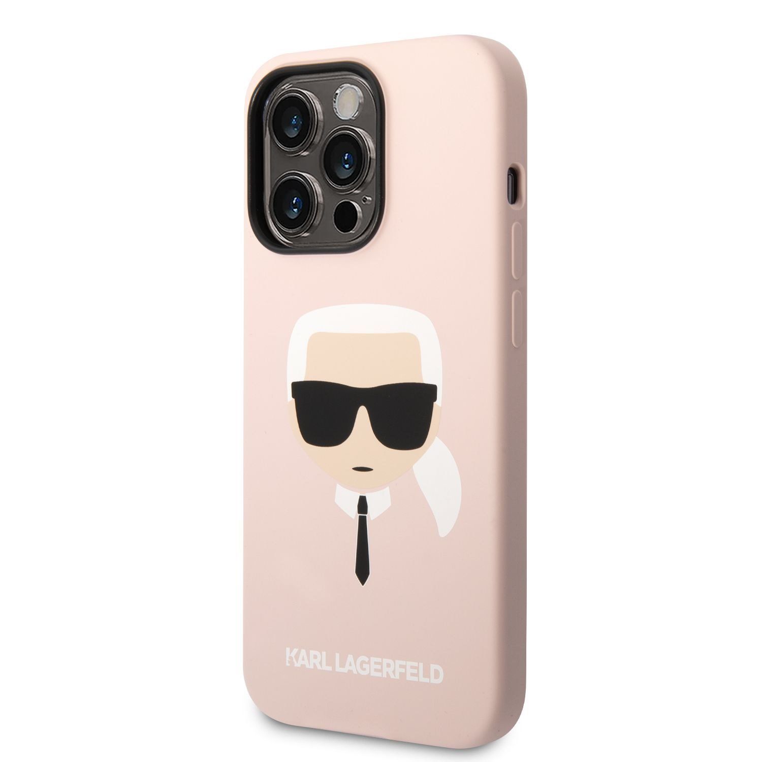 Karl Lagerfeld MagSafe Kompatibilní Kryt Liquid Silicone Karl Head pro iPhone 14 Pro Pink