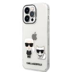 Karl Lagerfeld PC/TPU Ikonik Karl and Choupette Zadní Kryt pro iPhone 14 Pro Max Transparent