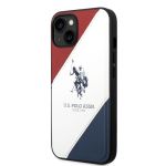 U.S. Polo PU Leather Double Horse Zadní Kryt pro iPhone 14 Max Red/White/Navy