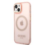 Guess Translucent MagSafe Kompatibilní Zadní Kryt pro iPhone 14 Max Pink