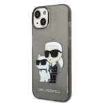 Karl Lagerfeld Translucent Karl and Choupette NFT Zadní Kryt pro iPhone 14 Plus Black