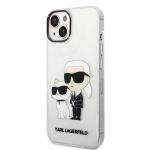 Karl Lagerfeld Translucent Karl and Choupette NFT Zadní Kryt pro iPhone 14 Plus Transparent