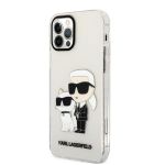 Karl Lagerfeld Translucent Karl and Choupette NFT Zadní Kryt pro iPhone 12/12 Pro Transparent