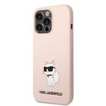Karl Lagerfeld Liquid Silicone Choupette NFT Zadní Kryt pro iPhone 13 Pro Pink