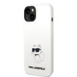 Karl Lagerfeld Liquid Silicone Choupette NFT Zadní Kryt pro iPhone 14 White