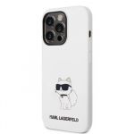 Karl Lagerfeld Liquid Silicone Choupette NFT Zadní Kryt pro iPhone 14 Pro White