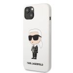 Karl Lagerfeld Liquid Silicone Ikonik NFT Zadní Kryt pro iPhone 13 White
