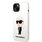 Karl Lagerfeld Liquid Silicone Ikonik NFT Zadní Kryt pro iPhone 14 White