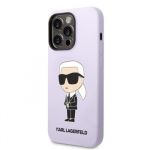 Karl Lagerfeld Liquid Silicone Ikonik NFT Zadní Kryt pro iPhone 14 Pro Max Purple