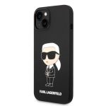 Karl Lagerfeld Liquid Silicone Ikonik NFT Zadní Kryt pro iPhone 14 Black