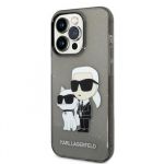 Karl Lagerfeld Translucent Karl and Choupette NFT Zadní Kryt pro iPhone 14 Pro Max Black
