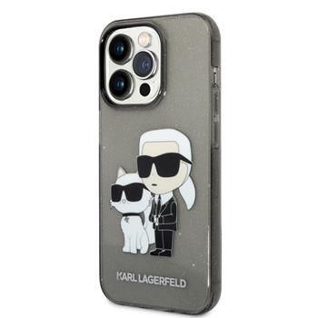 Karl Lagerfeld Translucent Karl and Choupette NFT Zadní Kryt pro iPhone 14 Pro Max Black