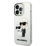 Karl Lagerfeld Translucent Karl and Choupette NFT Zadní Kryt pro iPhone 14 Pro Transparent