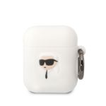 Karl Lagerfeld 3D Logo NFT Silikonové Pouzdro pro Airpods 1/2 White