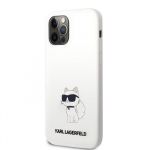 Karl Lagerfeld Liquid Silicone Choupette NFT Zadní Kryt pro iPhone 12/12 Pro White