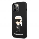 Karl Lagerfeld Liquid Silicone Ikonik NFT Zadní Kryt pro iPhone 13 Pro Black