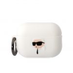 Karl Lagerfeld 3D Logo NFT Silikonové Pouzdro pro Airpods Pro 2 White