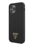 Guess Silicone Line Triangle Zadní Kryt pro iPhone 12/12 Pro Black