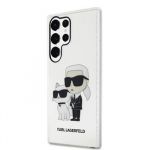 Karl Lagerfeld IML Glitter Karl and Choupette NFT Zadní Kryt pro Samsung Galaxy S23 Ultra Transparent
