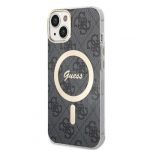 Guess 4G IML MagSafe Kompatibilní Zadní Kryt pro iPhone 14 Black