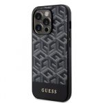 Guess PU G Cube MagSafe Kompatibilní Zadní Kryt pro iPhone 13 Pro Max Black