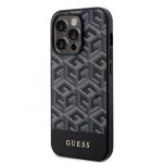 Guess PU G Cube MagSafe Kompatibilní Zadní Kryt pro iPhone 14 Pro Max Black