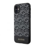 Guess PU G Cube MagSafe Kompatibilní Zadní Kryt pro iPhone 11 Black