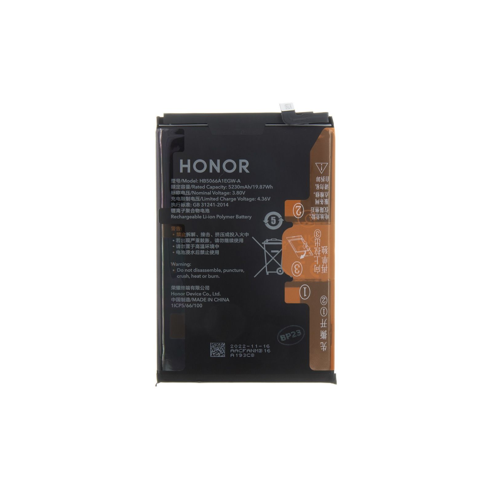 HB5066A1EGW Honor Baterie 5230mAh Li-Pol (Service Pack) - Originál