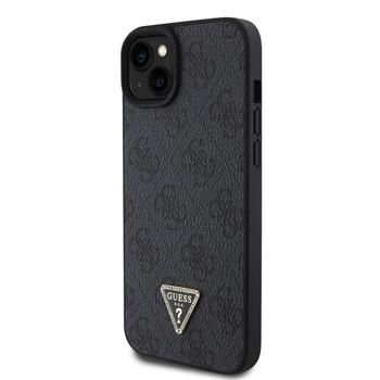 Pouzdro Guess PU 4G Strass Triangle Metal Logo Zadní Kryt pro iPhone 15 Plus Black