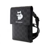 Karl Lagerfeld Saffiano Monogram Wallet Phone Bag Choupette NFT Black