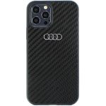 Audi Carbon Fiber Zadní Kryt pro iPhone 12/12 Pro Black