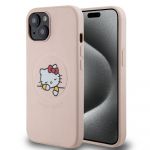 Hello Kitty PU Kitty Asleep Logo MagSafe Zadní Kryt pro iPhone 15 Pink