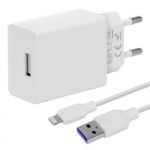Obal:Me Cestovní Nabíječka USB-A 10W + USB-A/Lightning Kabel 1m White