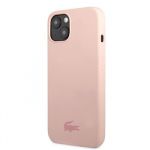 Lacoste Liquid Silicone Glossy Printing Logo Kryt pro iPhone 13 Pink