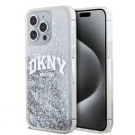 DKNY Liquid Glitter Arch Logo Zadní Kryt pro iPhone 15 Pro Max Transparent