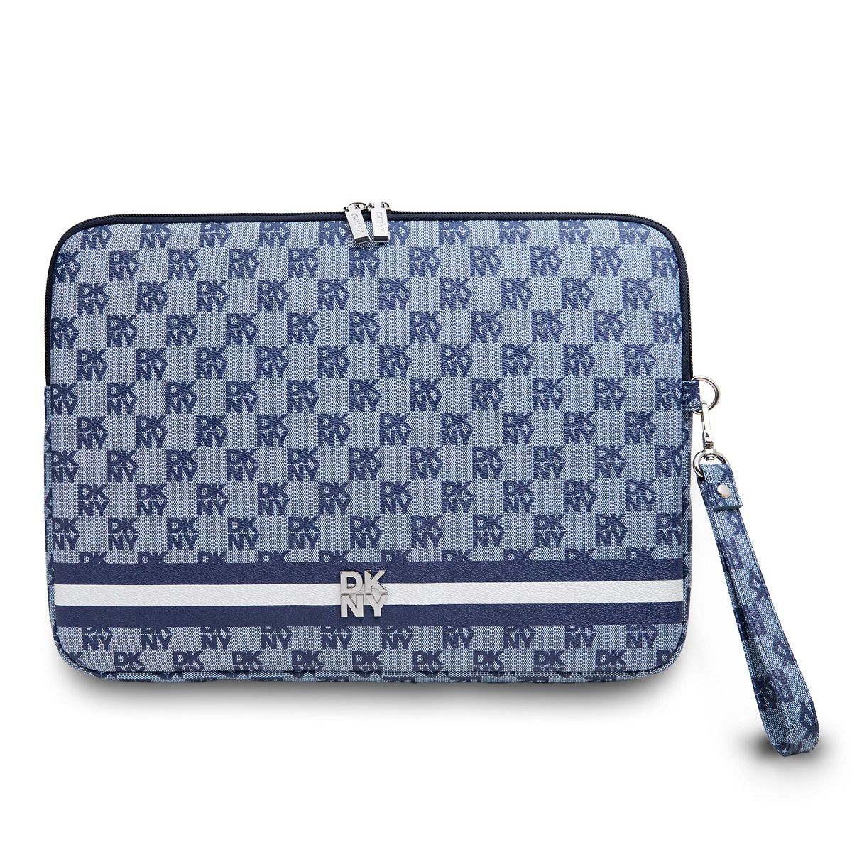 DKNY PU Leather Checkered Pattern and Stripe Obal na Notebook 13/14" Blue